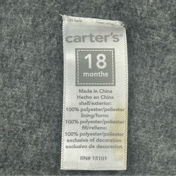 Carter's Hooded Puffer Jacket Size 18 Months - Picture 11 of 12